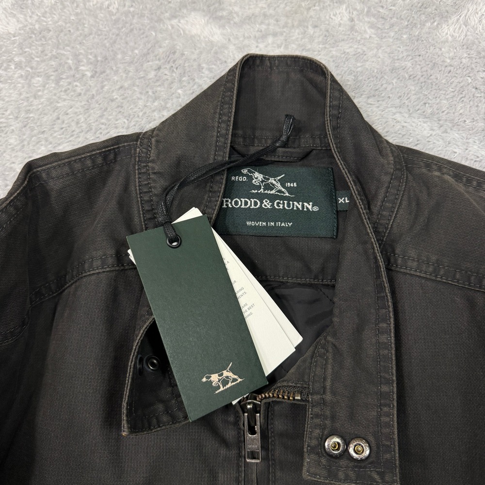 Rodd & Gunn The Jack Jacket Mens XL Gray Brown Bracken Distressed Italian Canvas - Picture 4 of 11